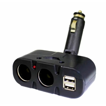 Szivargyújtó kettes elosztó + USB port 12-24V