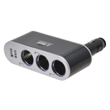 Szivargyújtó elosztó 3-as 12 / 24 V USB csatlakozóval