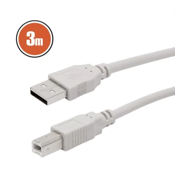 USB kábel 2.0 A dugó - B dugó 3 m