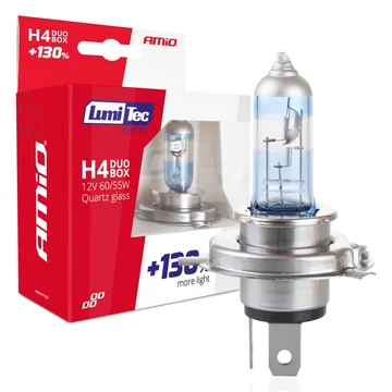 Amio halogén izzó pár H4 12 V 60/55 W P43t LumiTec Limited +130%