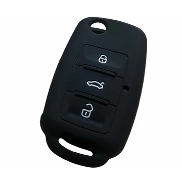 Szilikon tok kulcshoz fekete (Volkswagen - Seat - Skoda)