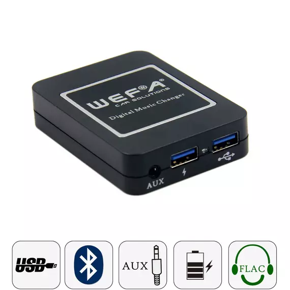 Wefa WF-606 Bluetooth/MP3/USB/AUX illesztő (Renault, Mini ISO)