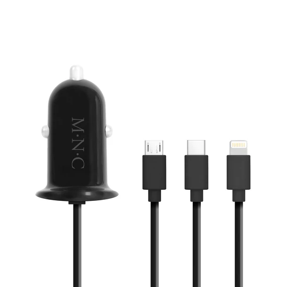 M'n'C szivargyújtós adapter 4 az 1-ben + USB fekete