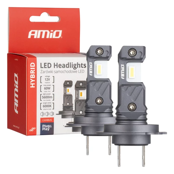 Amio LED izzó H7 H18 Canbus 6000K 60 W 12 V