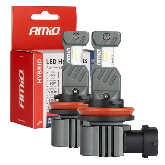 Amio LED izzó H8 H9 H11 H16 Canbus 6000K 60 W 12 V