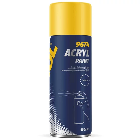 Mannol 9674 Acryl Paint Black – Matt fekete akrilfesték, 450 ml