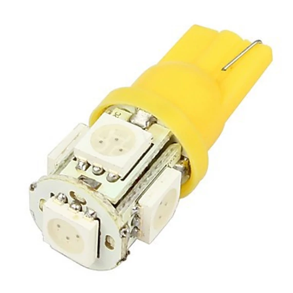 Led izzó 12V 1.5W T10 5050 5 SMD sárga