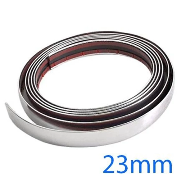 Díszcsík króm / ezüst 23 mm / 3 m véglezáróval