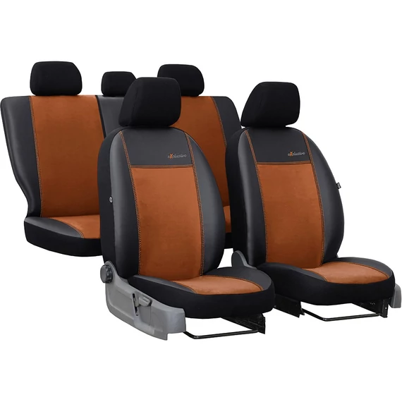 Üléshuzat Exclusive Alcantara hasított bőr barna színben