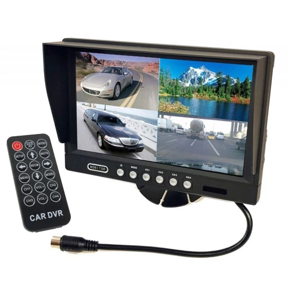 RIS RM-905QDVR 9" Quad Monitorba épített adatrögzítő (4 Pin)