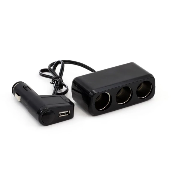 Amio szivargyújtó elosztó 3+1 USB