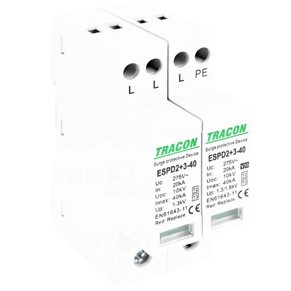 Tracon túlfeszültség levezető T2+T3 3+1P