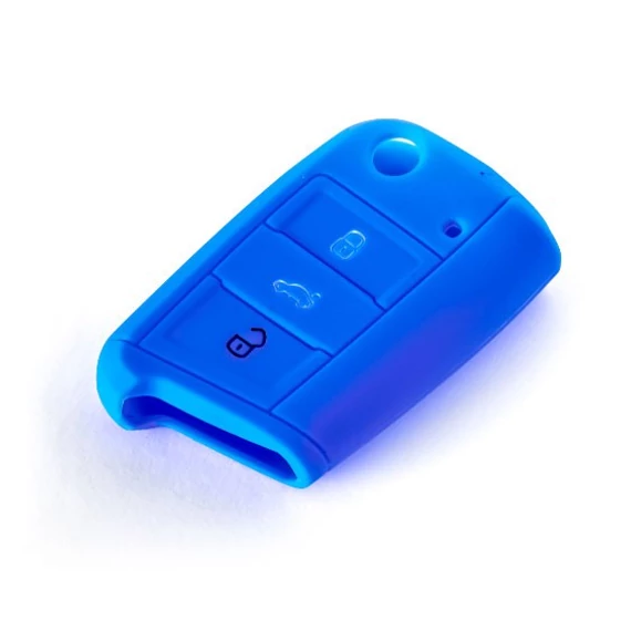Szilikon tok kulcshoz kék (Volkswagen - Seat - Skoda)