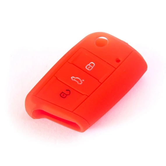Szilikon tok kulcshoz piros (Volkswagen - Seat - Skoda)