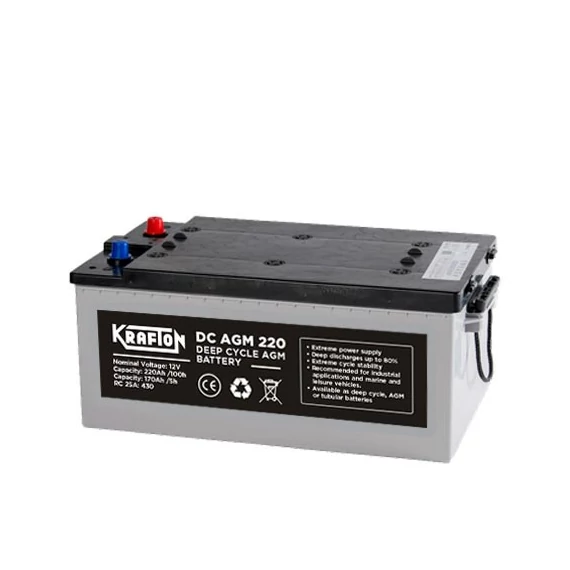 Krafton AGM DC 220 Ah ciklikus akkumulátor