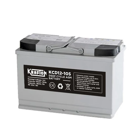 Krafton AGM DC 105 Ah ciklikus akkumulátor